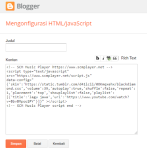 input html javascript blogger