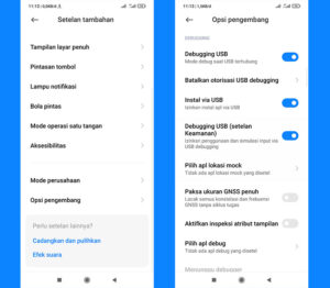 mengaktifkan usb debugging